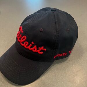 Titleist Black Cap with Red Embroidery